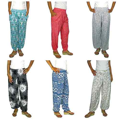 Pantalon d'été colorés en vente à l'export pour grossistes par agent sourcing à Bali en Indonésie.