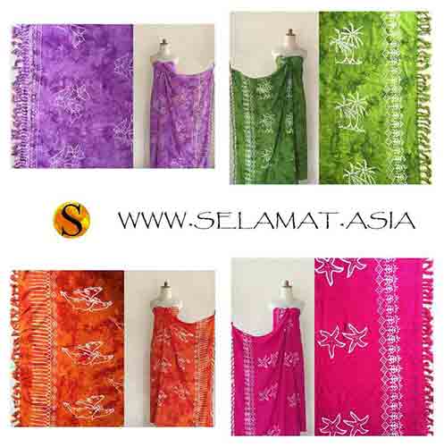 Tissus sarong imprimés en vente à l'export pour grossistes par agent sourcing à Bali en Indonésie.