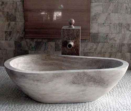 Vasque baignoire en pierre indonésienne pour vente par agent sourcing à Bali en export indonésie.